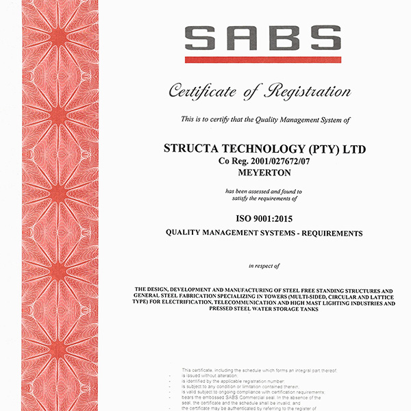 SABS certificate